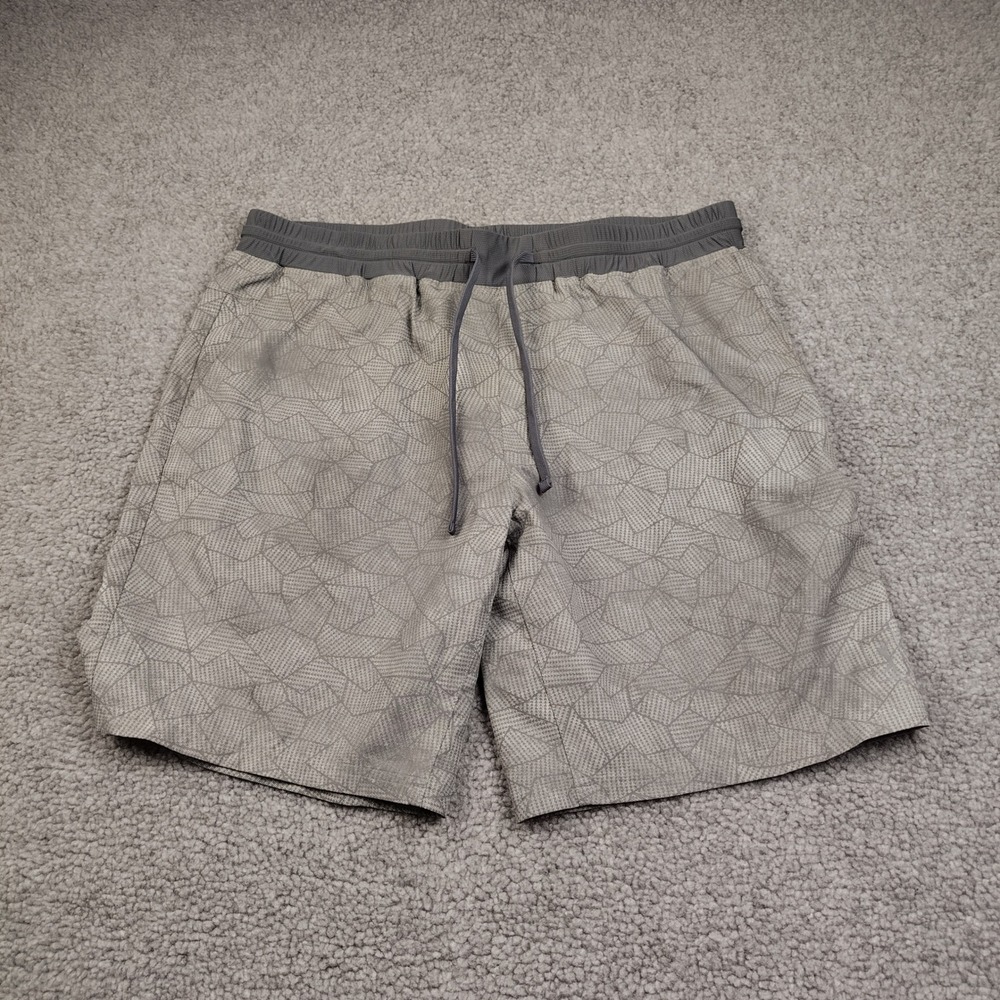 PGA Tour Golf Shorts Men Large Geometric Grey Activewear Drawstring EUC